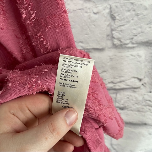 PREOWNED ANTHROPOLOGIE BUTTON FRONT LACE PINK TANK TOP SMALL S - Picture 3 of 4